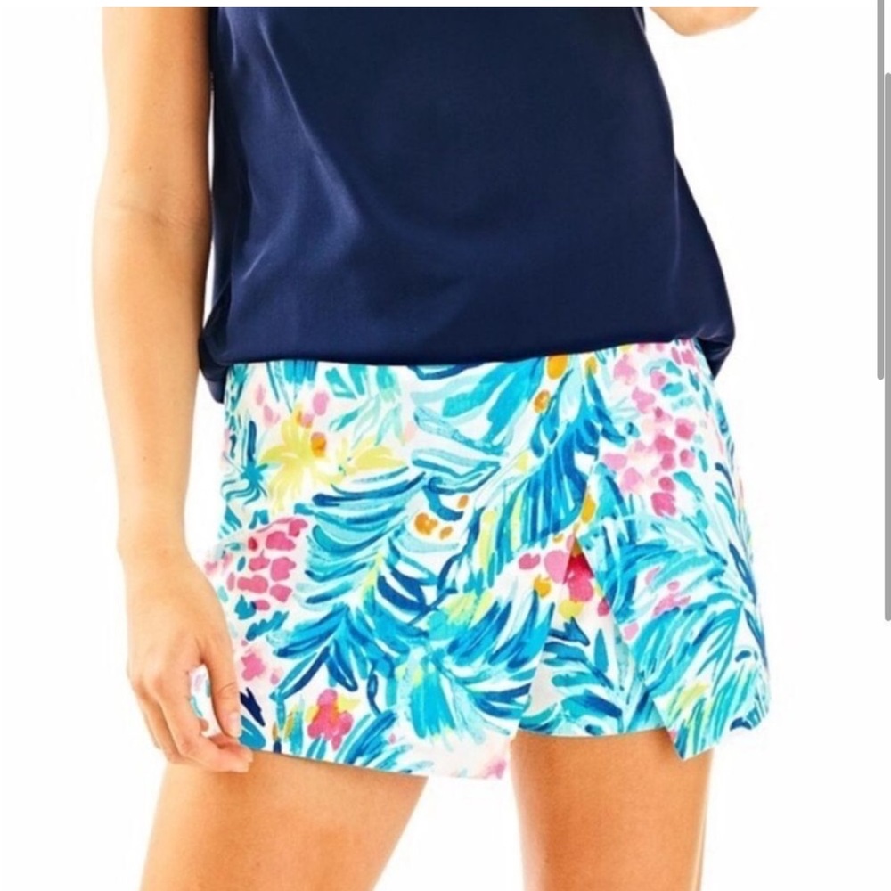 Lilly Pulitzer Marii Serene Blue Tippy Top Shorts Skort Size 6